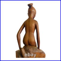 VTG Hand Carved Nude Woman Sculpture. C. 1970's. Beautiful