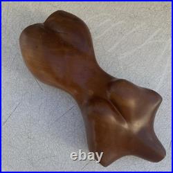 VTG Hand Carved Wooden Abstract Wood Torso By John Schackermann Sculpture 10