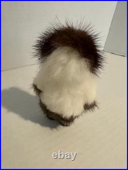 VTG Inuit Eskimo Folk Art Wood Carved Doll Real Fur Alaska
