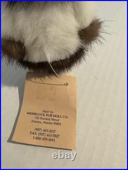 VTG Inuit Eskimo Folk Art Wood Carved Doll Real Fur Alaska