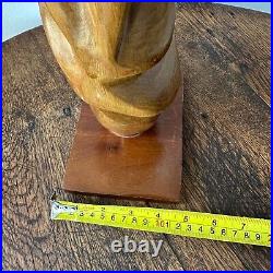 VTG Sculpture Mid Century Wood Carved figure Female abstract Art Modernist 22 in VTG Sculpture Mid Century Wood Carved figure Female abstract Art Modernist 22 in
