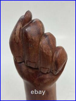 Very Rare 1970s Figa Fist Wooden Lucky Charm Hand Made In Brazil Art Sculpture 7