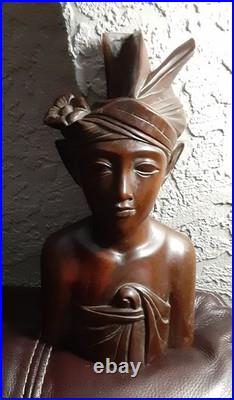 Vintage 12 inch Carved Ironwood Bali Male Sculpture