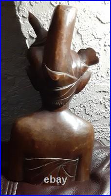 Vintage 12 inch Carved Ironwood Bali Male Sculpture