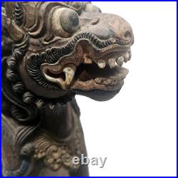 Vintage 13 Balinese Winged Lion Singha Statue Hand Carved Wood Sculpture Bali