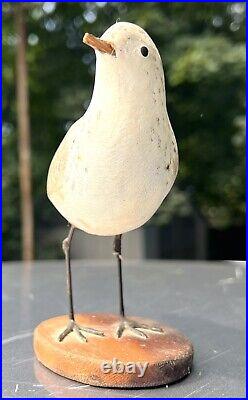 Vintage 1970's Sandering Hand Carved Shorebird Signed Peter Peltz