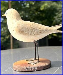 Vintage 1970's Sandering Hand Carved Shorebird Signed Peter Peltz