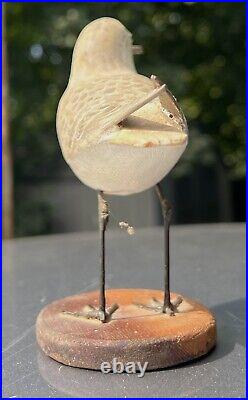 Vintage 1970's Sandering Hand Carved Shorebird Signed Peter Peltz