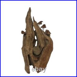 Vintage 1970s Holly Peake Bird sculpture driftwood carved