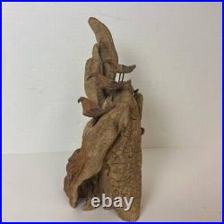 Vintage 1970s Holly Peake Bird sculpture driftwood carved