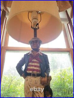Vintage 1971 Wooden Nautical French Sailor Statue Lamp Dunning Industries USA