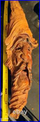 Vintage 1991 Original 15 Forest/Woodland Spirit Wood Carving/ Signed Vintage 1991 Original 15 Forest/Woodland Spirit Wood Carving/ Signed