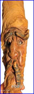 Vintage 1991 Original 15 Forest/Woodland Spirit Wood Carving/ Signed Vintage 1991 Original 15 Forest/Woodland Spirit Wood Carving/ Signed