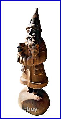 Vintage 21 Tall Haitian Hand Carved Mahogany Wood Father Christmas 1980s