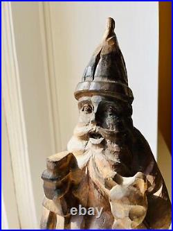 Vintage 21 Tall Haitian Hand Carved Mahogany Wood Father Christmas 1980s