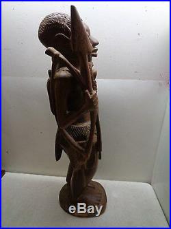 Vintage 27 African Carved Wood Tribal Hunter Figure Statue Sculpture Floor Art