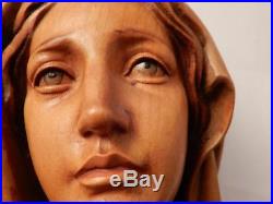 Vintage ANRI Saint MaryMadonnaHand Carved Wood StatueSculpture
