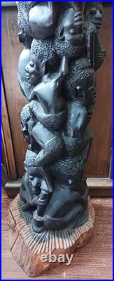 Vintage, African Carving, Makonde, Tree Of Life Sculpture Art Vintage, African Carving, Makonde, Tree Of Life Sculpture Art