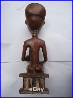 Vintage African Folk Art Statue Mother Fertility Carved Wood Sculpture
