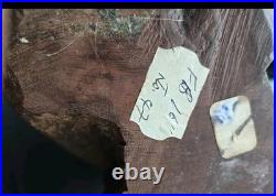 Vintage African Hand Carved Wood Seated Figure Sculpture 13.5 Arms Crossed F. B