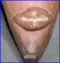 Vintage African Tribal Mask Hand Carved Wood Raffia Fiber 15in Ethnic Art Decor Vintage African Tribal Mask Hand Carved Wood Raffia Fiber 15in Ethnic Art Decor