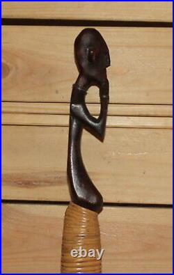 Vintage African hand carving wood man figurine