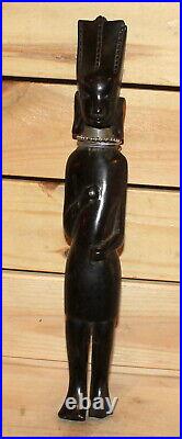 Vintage African hand carving wood woman figurine