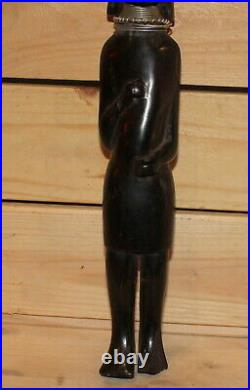 Vintage African hand carving wood woman figurine