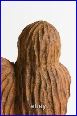 Vintage American Folk Art, wooden Mermaid sculpture. Painted wood carving