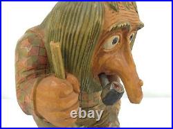 Vintage Anton Sveen Norwegian Troll with Pipe and Stick