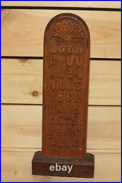 Vintage Armenia hand carving wood desk plaque