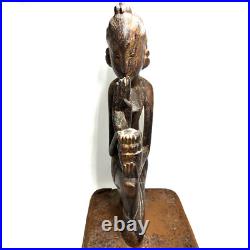 Vintage Balinese Woman Wood Sculpture Hand Carved Statue Bali Art Deco 10