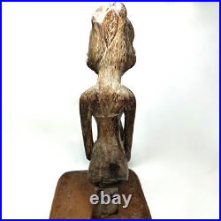Vintage Balinese Woman Wood Sculpture Hand Carved Statue Bali Art Deco 10