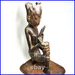 Vintage Balinese Woman Wood Sculpture Hand Carved Statue Bali Art Deco 10