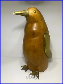 Vintage Brass and Wood Penguin Sculpture MCM (FREDRICK COOPER)