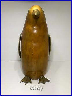 Vintage Brass and Wood Penguin Sculpture MCM (FREDRICK COOPER)