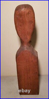 Vintage CUBISM Oak Sculpture Mid Century Modernism Expressionism 13.5