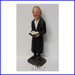 Vintage Carl Olof Trygg Carved Wood Figure The Deacon Mid-Century Folk Art