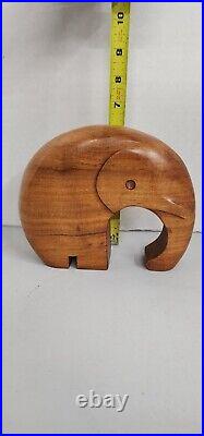 Vintage Carved African Hardwood Elephant Art Sculpture The Railwoods Collection