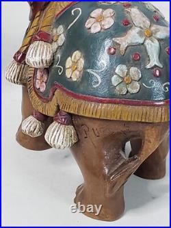 Vintage Carved Elephants Wood Sculpture Miguel M Ruelas