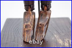 Vintage Carved Wood Articulated Artist Model Mannequin On Stand RARE