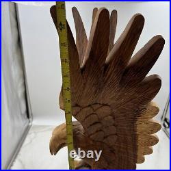 Vintage Carved Wood Eagle American Eagle Sculpture Large 24 Tall Detailed