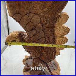 Vintage Carved Wood Eagle American Eagle Sculpture Large 24 Tall Detailed