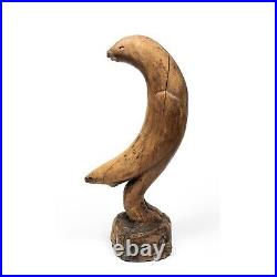 Vintage Carved Wood Folk Art Bird Sculpture, 18