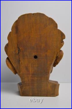 Vintage Carved Wood Head Sculpture Character Expression Bach Mozart Classical
