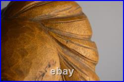Vintage Carved Wood Head Sculpture Character Expression Bach Mozart Classical