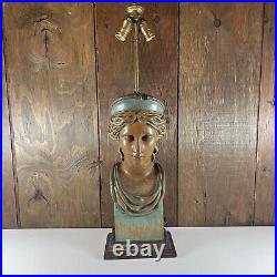 Vintage Carved Wood Sculpture Bust Of Woman Venus Aphrodite Capua Figural Lamp