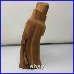 Vintage Carved Wood Sculpture Monk Signed Mike Salazar Folk-Art New Mexico