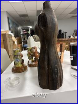 Vintage Carved Wood Torso Mcm 18 Tall