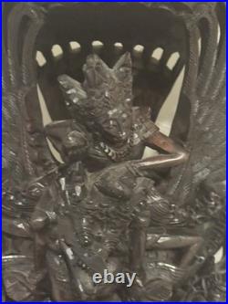 Vintage Carved Wood Vishnu Riding Garuda Hindu Sculpture Balinese